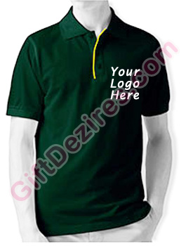 Designer Hunter Green and Yellow Color Printed Logo T Shirts